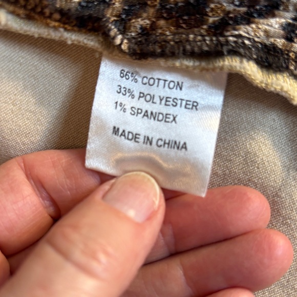 A.Z.I Embellished Brushed Denim Jean Jacket w/Leopard Print Cut-Out sz Small - Picture 9 of 14